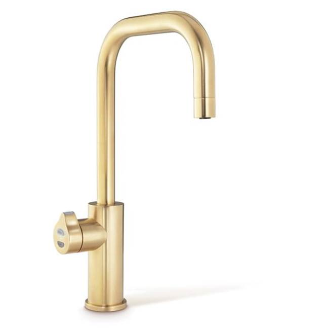 Zip Water HydroTap Boiling, Chilled, Sparkling for Residential and Small Commercial applications with Cube Tap - Brushed Gold
